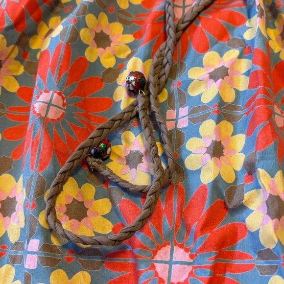 Plenty By Tracy Reese Size 8 Strapless Halter Braided Tie Red Gold Sundress - Picture 6 of 15